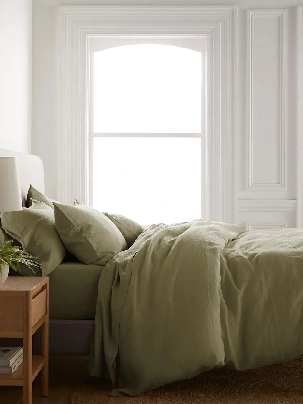 QUINCE European Linen Duvet Cover Full/Queen Aloe 8607